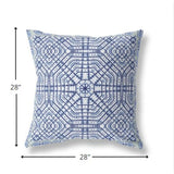 28? Navy White Geostar Indoor Outdoor Throw Pillow