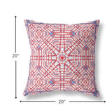 20? Red White Geostar Indoor Outdoor Throw Pillow