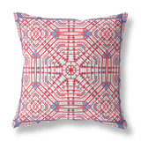 26? Red White Geostar Indoor Outdoor Throw Pillow