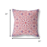 26? Red White Geostar Indoor Outdoor Throw Pillow