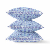 18? Cyan Blue Geostar Indoor Outdoor Throw Pillow