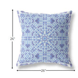 26? Cyan Blue Geostar Indoor Outdoor Throw Pillow