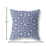 26? Indigo Blue Geostar Indoor Outdoor Throw Pillow