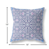 18? Lilac Blue Geostar Indoor Outdoor Throw Pillow