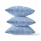 16? Blue White Geostar Indoor Outdoor Throw Pillow