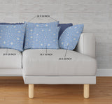 26? Blue White Geostar Indoor Outdoor Throw Pillow