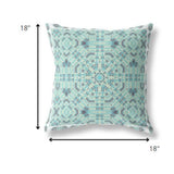 18? Aqua Geostar Indoor Outdoor Throw Pillow