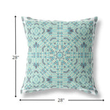 28? Aqua Geostar Indoor Outdoor Throw Pillow