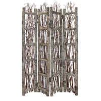 Earthy Birch and Twig Four Panel Room Divider Screen