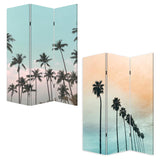 Tropical Palm Trees Room Three Panel Divider Screen
