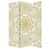 Blue Boho Mandala Three Panel Room Divider Screen