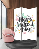 Sweet Floral Mother's Day Three Panel Room Divider Screen
