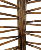Rustic Geo Design Wood Three Panel Room Divider Screen