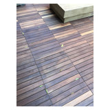 Rustic Dark Brown Roll Out Indoor Outdoor Wood Floor Mat