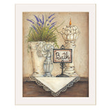 Bath Pretty Floral White Framed Print Wall Art