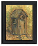 Reading Room 1 Black Framed Outhouse Bathroom Print Wall Art