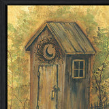 Reading Room 1 Black Framed Outhouse Bathroom Print Wall Art