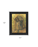 Reading Room 1 Black Framed Outhouse Bathroom Print Wall Art