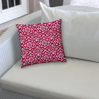 Pink Medallion Indoor Outdoor Sewn Lumbar Pillow