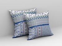 18? Blue Lavender Patch Blown & Closed Suede Throw Pillow
