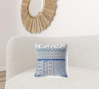 18? Blue Lavender Patch Blown & Closed Suede Throw Pillow