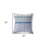 18? Blue Lavender Patch Blown & Closed Suede Throw Pillow