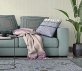 18? Blue Lavender Patch Blown & Closed Suede Throw Pillow