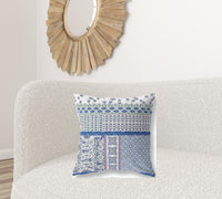 18? Blue Lavender Patch Blown & Closed Suede Throw Pillow