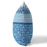 16? Blue White Patch Blown & Closed Suede Throw Pillow