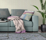 18? White Yellow Patch Blown & Closed Suede Throw Pillow