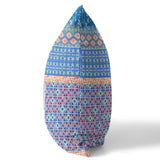 18? Blue Yellow Patch Blown & Closed Suede Throw Pillow