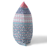 20? Pink Teal Patch Blown & Closed Suede Throw Pillow