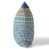 16? Navy Orange Patch Blown & Closed Suede Throw Pillow