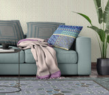 16? Navy Blue Patch Blown & Closed Suede Throw Pillow