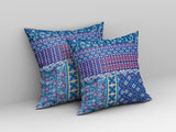 18? Navy Plum Patch Blown & Closed Suede Throw Pillow