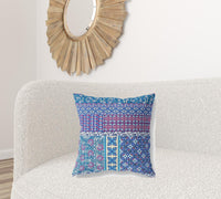 18? Navy Plum Patch Blown & Closed Suede Throw Pillow