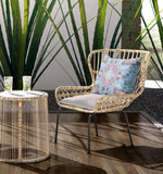 16? Light Blue Boho Flower Indoor Outdoor Zippered throw Pillow