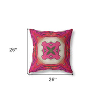 18"x18" Hot Pink Zippered Broadcloth Geometric Throw Pillow