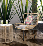 16"x16" Muted Green Indigo Hot Pink Zippered Broadcloth Geometric Throw Pillow