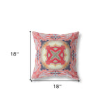 18"x18" Pink Peach Red Zippered Broadcloth Geometric Throw Pillow