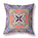 16"x16" Purple Orange Zippered Broadcloth Geometric Throw Pillow