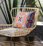 18"x18" Purple Orange Zippered Broadcloth Geometric Throw Pillow