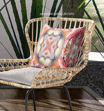 16"x16" Rustic Red Orange Zippered Broadcloth Geometric Throw Pillow