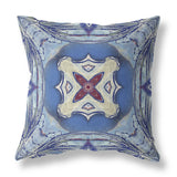 16"x16" Sky Blue Evening Blue Zippered Broadcloth Geometric Throw Pillow