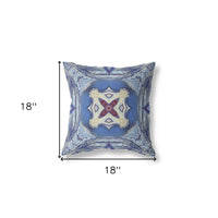 18"x18" Sky Blue Evening Blue Zippered Broadcloth Geometric Throw Pillow