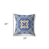 18"x18" Sky Blue Evening Blue Zippered Broadcloth Geometric Throw Pillow