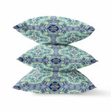 18? Aqua Blue Cloverleaf Indoor Outdoor Zippered Throw Pillow