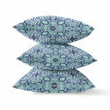 16? Blue Aqua Cloverleaf Indoor Outdoor Zippered Throw Pillow
