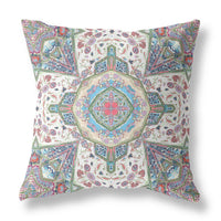 16? Cream Pink Boho Flower Zippered Suede Throw Pillow
