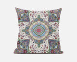 16? Cream Pink Boho Flower Zippered Suede Throw Pillow